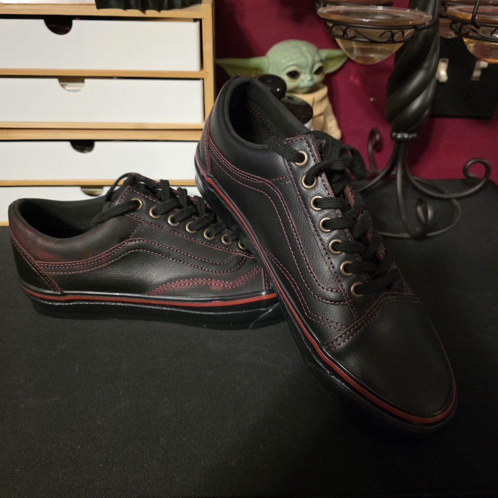 Vans Black and Red Sneakers